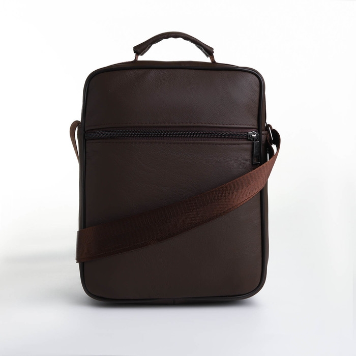 Сумка мужская на молниях, длинный ремень, цвет коричневый Сумка мужская на молниях, длинный ремень, цвет коричневый