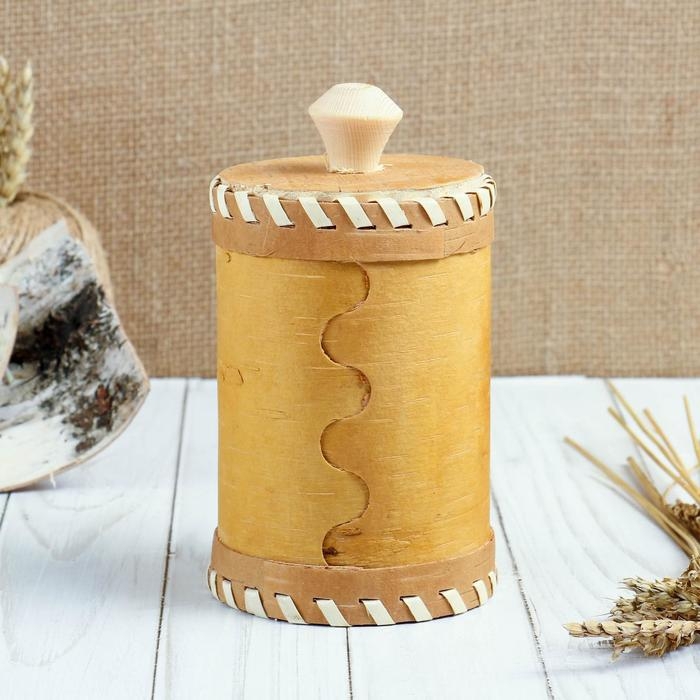 Туес &laquo;Медведь&raquo;, 8&times;8&times;12, береста