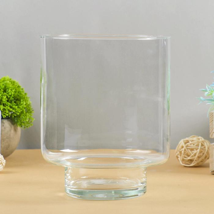 Ваза Ваза "Лола" 20х17см, (высота ножки 4см) 1,3л прозрачная