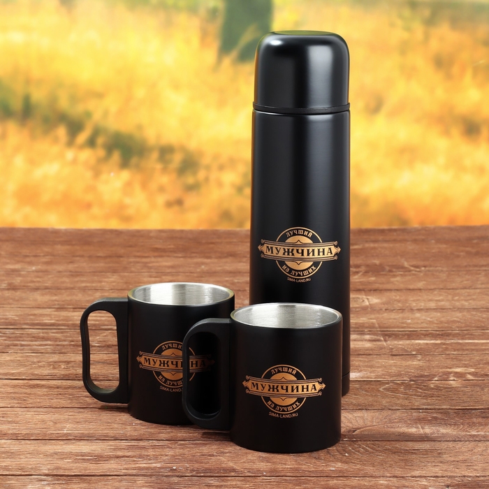 Набор посуды для пикника «Настоящий мужчина», термос 500 мл, кружка 180 мл, 2 шт Набор посуды для пикника «Настоящий мужчина», термос 500 мл, кружка 180 мл, 2 шт