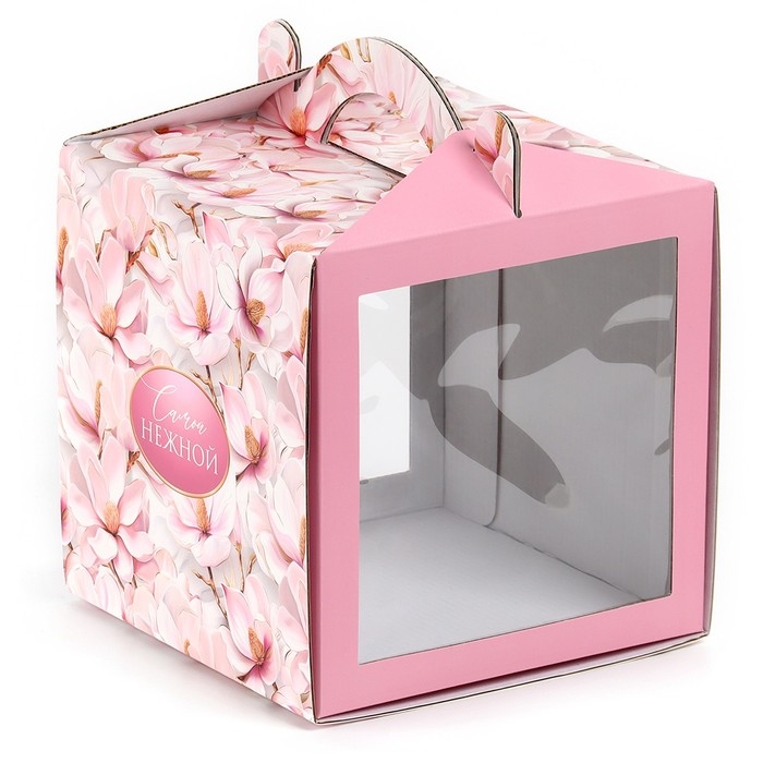 Коробка кондитерская с окном, сундук, &laquo;Самой нежной&raquo;, 20 х 20 х 20 см