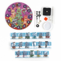 Алмазная мозаика на новый год для детей с частичным заполнением на часах «Лесные зверята», 20 х 20 см, новогодний набор для творчества Алмазная мозаика на новый год для детей с частичным заполнением на часах «Лесные зверята», 20 х 20 см, новогодний набор для творчества