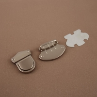 Застёжка для сумки, матовый, 5,5 &times; 5,5 см, цвет жемчужный серебряный