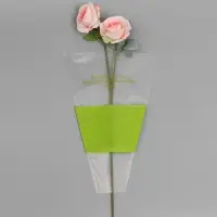 Пакет конус для цветов, с нетканым материалом, 26+7&times;37 см, салатовый