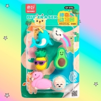 Игровой набор ластиков &laquo;Яркие краски&raquo;, 6 шт., МИКС