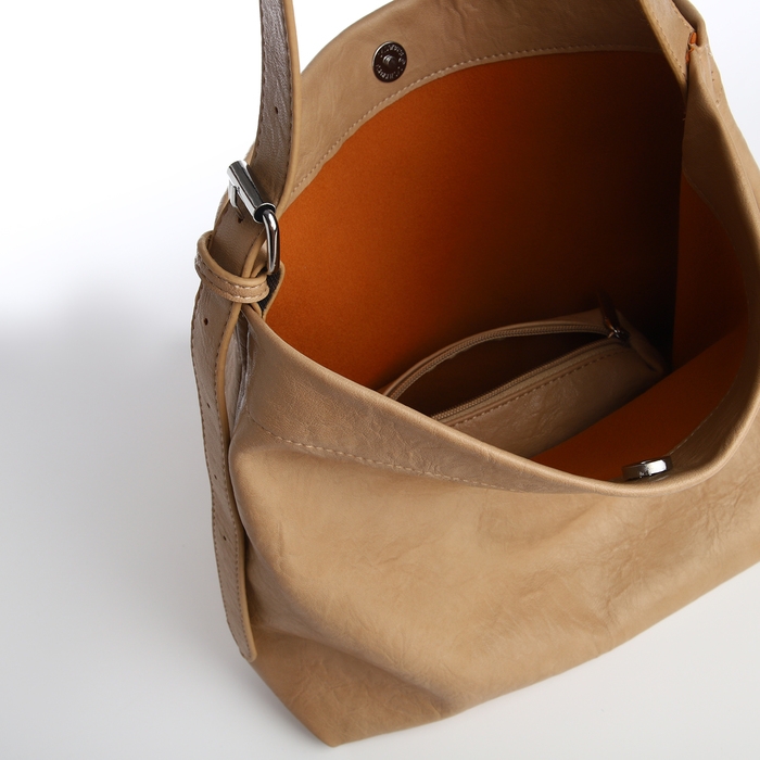 Сумка-мешок женская на магните, косметичка, цвет бежевый Сумка-мешок женская на магните, косметичка, цвет бежевый