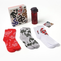 Подарочный набор термос и носки 3 пары KAFTAN Snake, р.36-39
