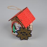 Ёлочная игрушка &laquo;Домик со Снегурочкой&raquo;, от батареек, свечение тёплое белое