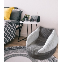 Шнур для вязания 35% хлопок,65%  полипропилен 3 мм 85м/160&plusmn;10 гр ( Рябина/изумруд)