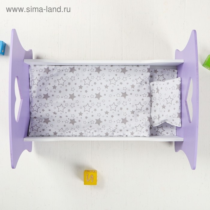 Кроватка-люлька &laquo;Сердце ангела&raquo; белый/сиреневый, МИКС