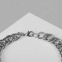 Браслет &laquo;Цепь&raquo; плотное плетение, цвет серебро, 21 см