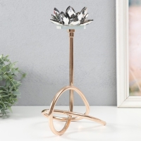 Подсвечник металл, акрил на 1 свечу "Чёрный лотос. Завиток" d=4 см золото 19х29 см Подсвечник металл, акрил на 1 свечу "Чёрный лотос. Завиток" d=4 см золото 19х29 см