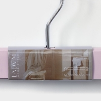 Вешалки для брюк и юбок LaDо́m Brillant, 28&times;12&times;2,8 см, 2 шт, деревянные, с зажимами, цвет розовый