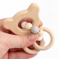 Прорезыватель деревянный для зубов &laquo;Мишка&raquo;, с силиконовыми элементами, Крошка Я