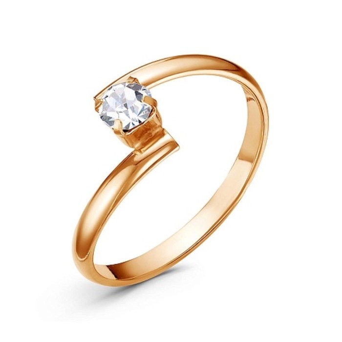 Кольцо &laquo;Крошка&raquo;, позолота, цвет белый, 18,5 размер