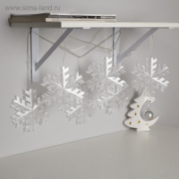 Гирлянда &laquo;Нить&raquo; 2 м с насадками &laquo;Снежинка матовая&raquo;, IP20, прозрачная нить, 36 LED, свечение синее, 220 В