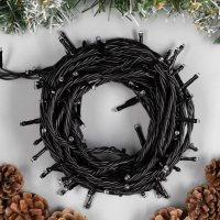 Гирлянда «Нить» 10 м, IP44, УМС, тёмная нить, 100 LED, свечение синее, 220 В Гирлянда «Нить» 10 м, IP44, УМС, тёмная нить, 100 LED, свечение синее, 220 В