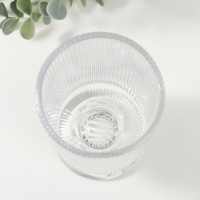 Подсвечник стекло на 1 свечу "Вертикаль. На ножке" d=9 см прозрачный 10х10х17,5 см