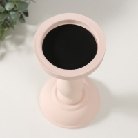 Подсвечник дерево на 1 свечу "Оскар" светло-розовая пудра 20х10,3х10,3 см