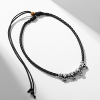 Кулон на шнурке &laquo;Унисекс&raquo; череп с бусинами, длина регулируется, 35 см