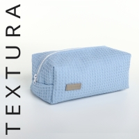 Косметичка на молнии TEXTURA, цвет голубой
