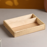 Кашпо деревянное, 27.5&times;20&times;4.5 см "Узоры", 2 отдела, гравировка