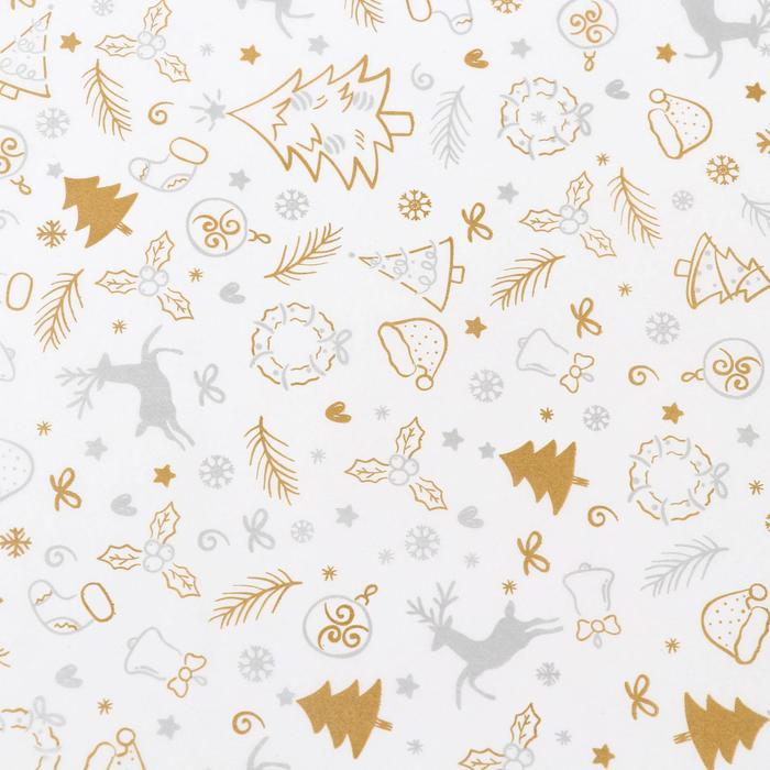 Бумага силиконизированная &laquo;Олень&raquo;, серебряный, 0,38 х 5 м