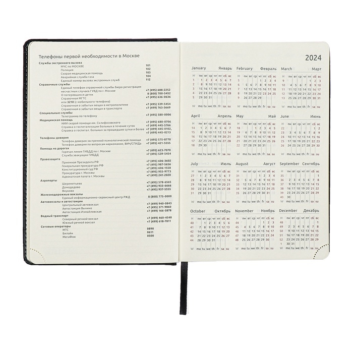 Ежедневник датированный 2024 A5 176 листов, deVENTE.Wild, твёрдая обложка из искусственной кожи, золотой срез, ляссе, кремовый блок 70 г/м2, чёрный