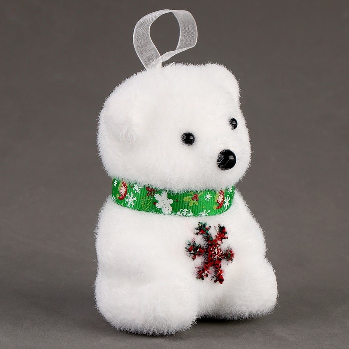 Игрушка из пенопласта «Мишка» со снежинкой, 10 см Игрушка из пенопласта «Мишка» со снежинкой, 10 см