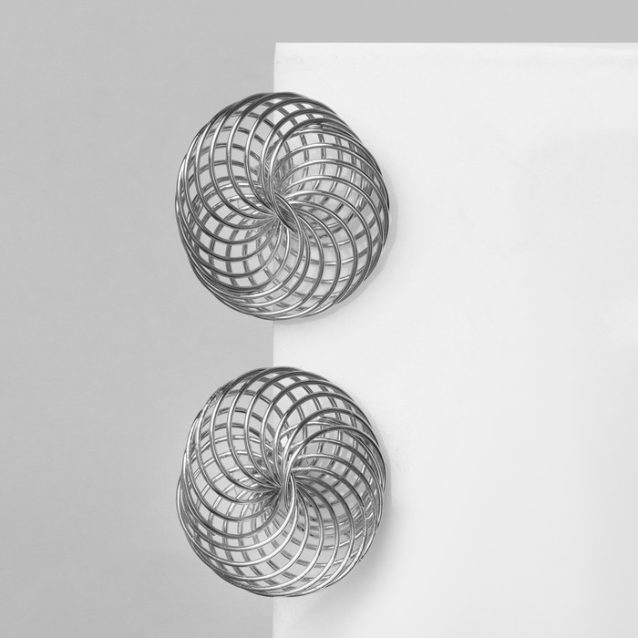 Серьги металл &laquo;Богема&raquo; переплетение колец, цвет серебро