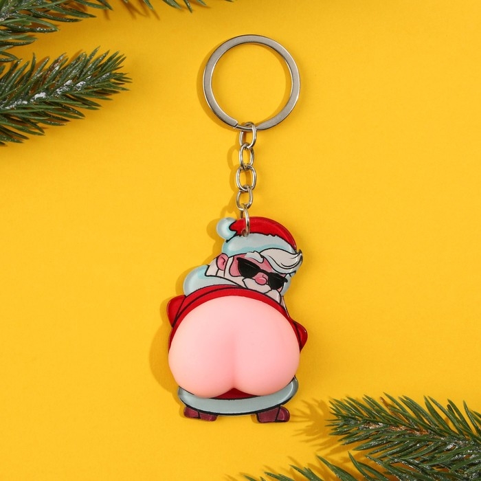 Брелок новогодний, для ключей, мялка &laquo;Дед мороз&raquo; 4,4 х 12,3 см