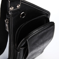 Сумка-слинг мужская из искусственной кожи, цвет чёрный Сумка-слинг мужская из искусственной кожи, цвет чёрный