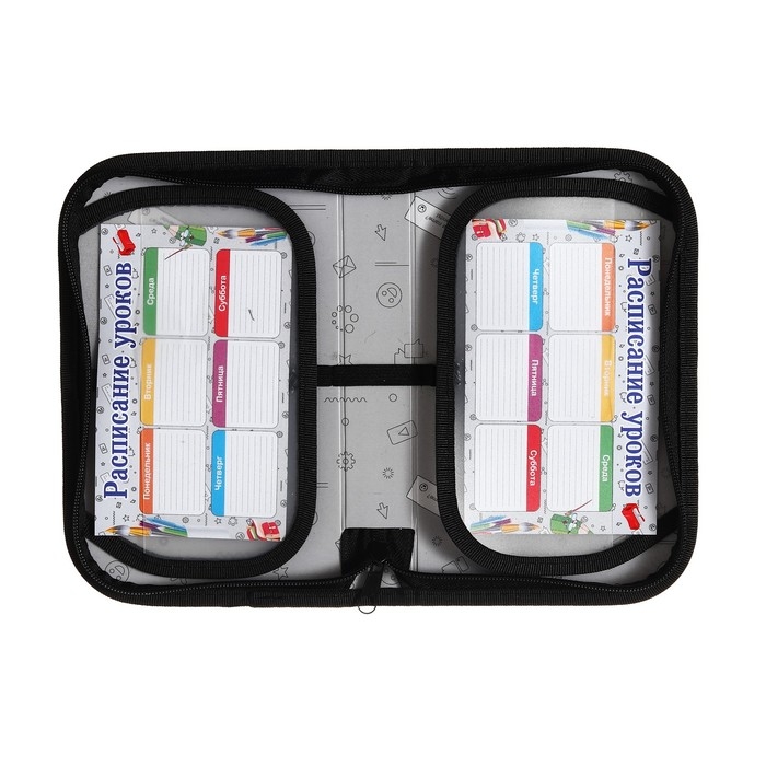 Пенал 1 секция, 130 х 210 х 40 мм, 2 откидные планки, тканевый, Calligrata TOP Content "Гейм Пиксели"