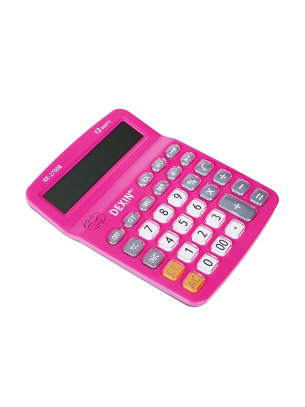 Калькулятор настольный 12-разрядный КК-2700В, малиновый
