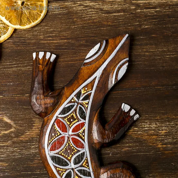 Панно &laquo;Геккон&raquo;, 31&times;11&times;1 см, дерево