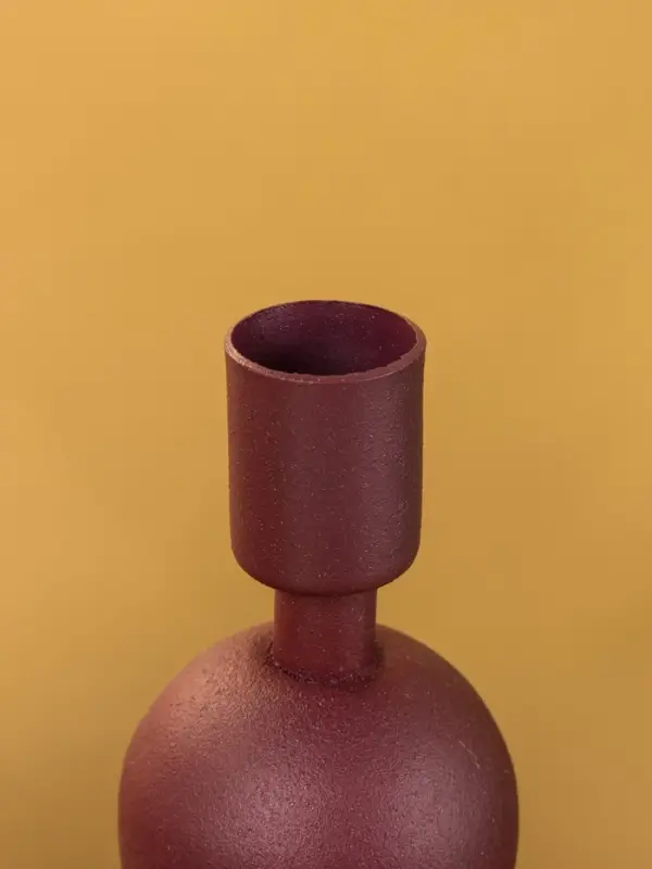 Подсвечник на 1 свечу "Баклажан" с 2 сферами 8,5х8,5х18 см