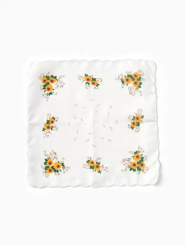 Платки носовые женские Экономь и Я "Полянка" 30*30 см, (набор 12 шт), рис. МИКС,100% пэ