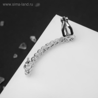 Серьга &laquo;Кафф&raquo; стразы классика, на левое ухо, цвет белый в серебре