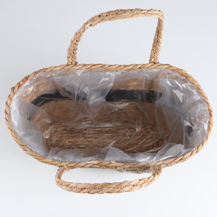 Корзина плетеная, 35x17xH25xHH42, рогоз