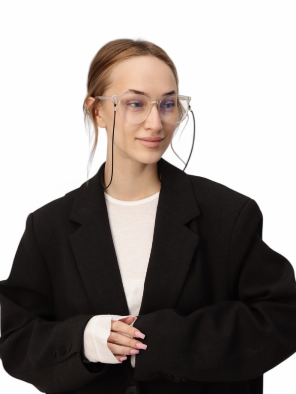 Шнурок для очков на шею 70 см силиконовый, черный