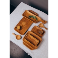 Блюдо 20х10х3 см, тиковое дерево