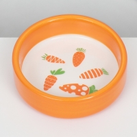 Миска керамическая с морковками 80 мл 8,8 х 8,8 х 3 см, оранжевая Миска керамическая с морковками 80 мл 8,8 х 8,8 х 3 см, оранжевая