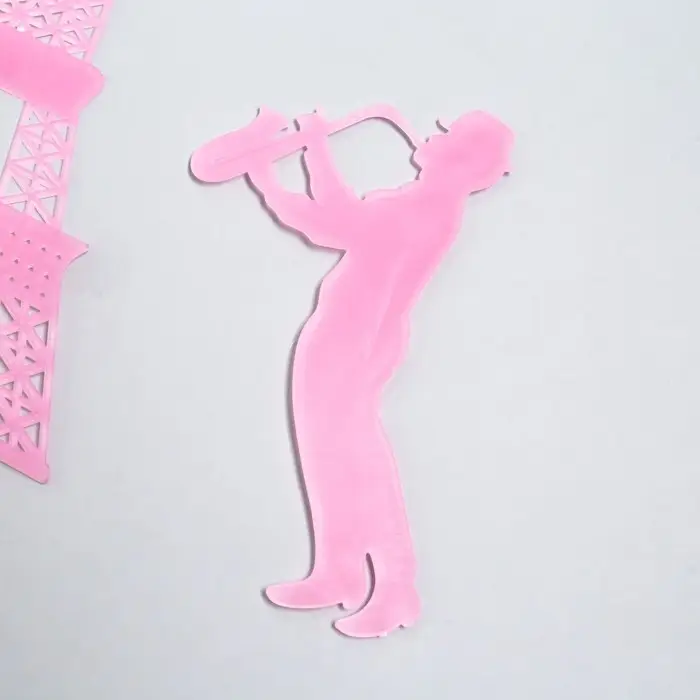 Наклейка фосфорная "Эйфелева башня и саксофонист" с клеев.подуш. набор 2 шт МИКС 29,5х25 см   788219