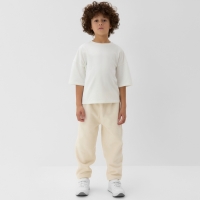 Брюки флисовые детские MINAKU: Fleece Soft, цвет бежевый, рост 134 см