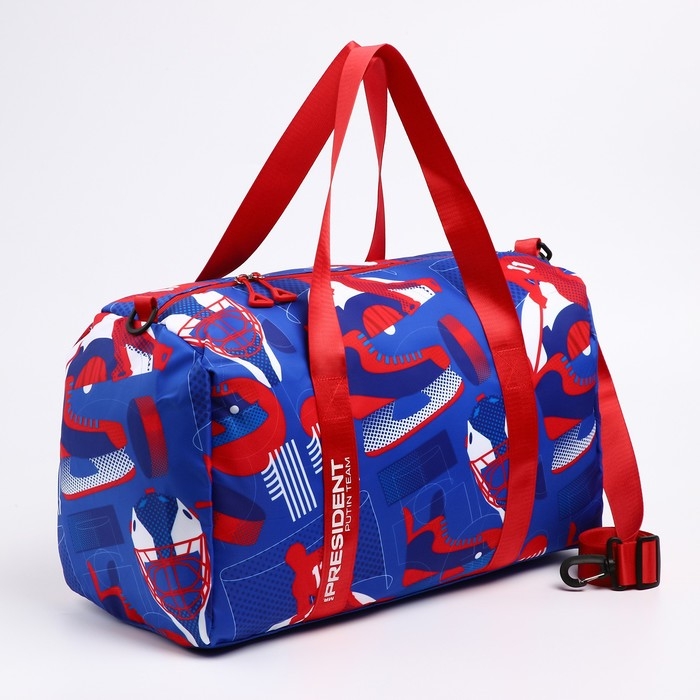 Сумка спортивная &laquo;RUSSIAN HOKEY&raquo;, 47 x 28 x 24 см, цвет голубой