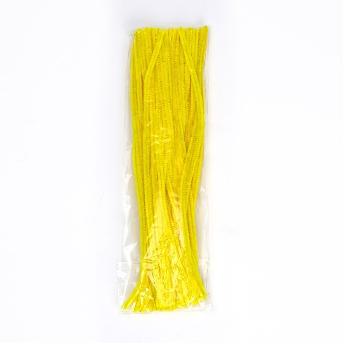 Проволока с ворсом для поделок и декора набор 50 шт., размер 1 шт. 30 &times; 0,6 см, цвет жёлтый