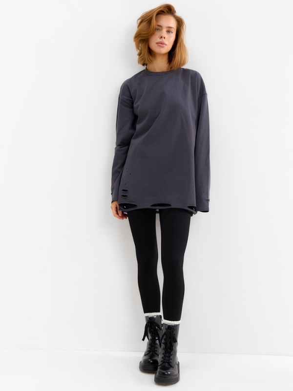 Лонгслив женский MINAKU: One Most Brand, цвет графит, ONESIZE