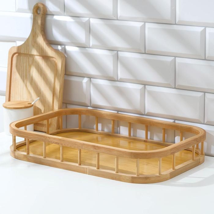 Поднос прямоугольный Доляна Jungle, 45&times;30 см, бамбук