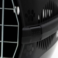 Переноска для животных до 12 кг "Пижон" 49х33х32см, металлическая дверь,  черная