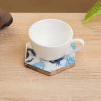 Подставка под горячее (набор 4 шт) "Крабы" дерево манго 15х13х5 см